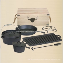 Preseasoned ferro fundido holandês forno Outdoor Camping Set